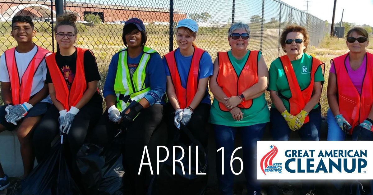 KKB Presents the Great American Cleanup Saturday, April 16 in TownCenter Park