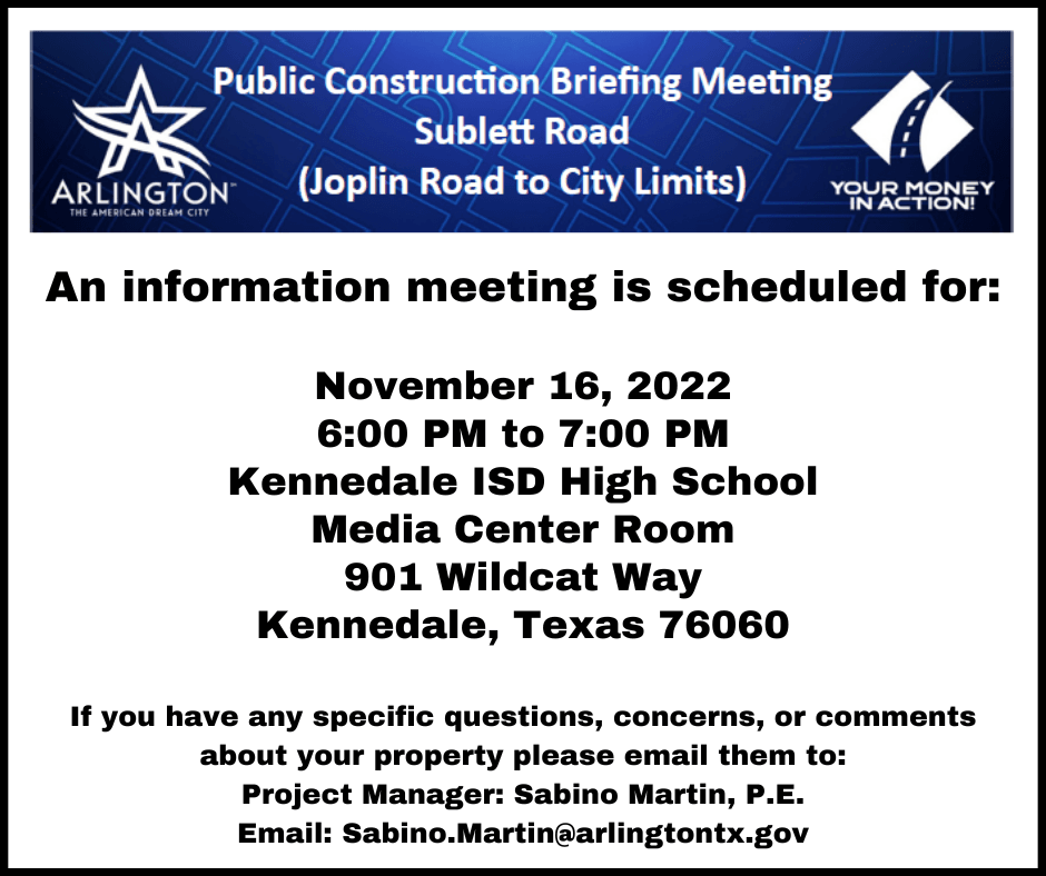 November 16, 2022 600 PM to 700 PM Kennedale ISD High School Media Center Room 901 Wildcat Way Kenne