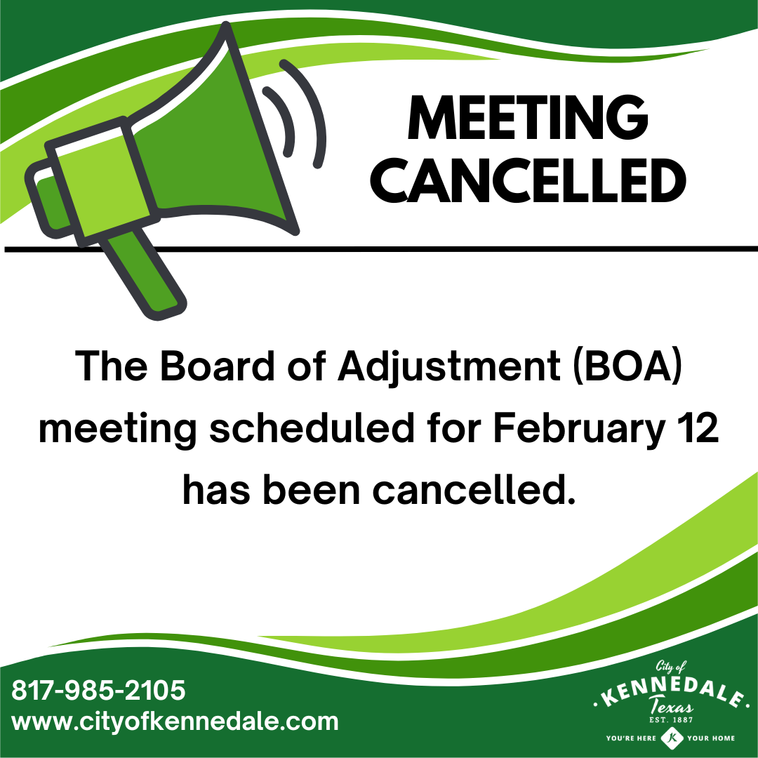 BOA Cancelled meeting January 8